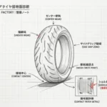 バイクのタイヤとホイール周辺を確認する整備イメージ